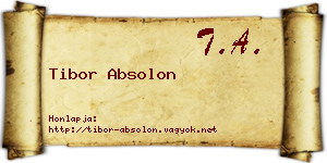 Tibor Absolon névjegykártya